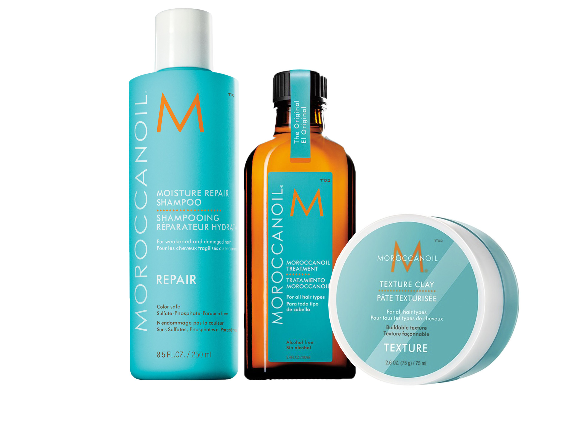 Pack Moroccanoil tratamiento + champu + texture clay